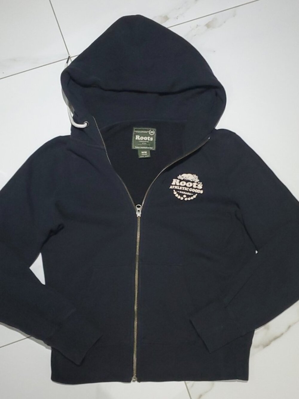 ORIGINAL ROOTS Like New Durable Zip Black Hoodie